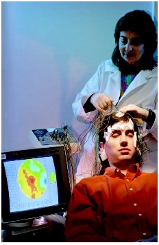 Patient receiving an electroencephalogram, a neurological test to measure and record electrical activity in the brain. ( Richard T. Nowitz/Corbis.)